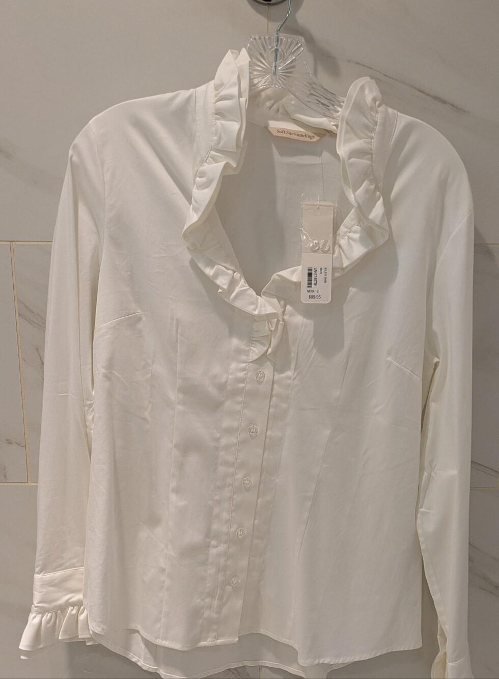 Soft Surroundings Ruffle Neck Blouse